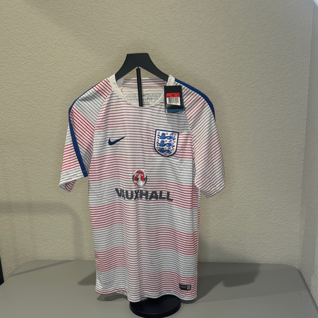 Nike England Striped Football Jersey Brand New
